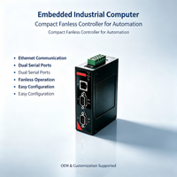 Ordinateur embarqué sur rail DIN, RK3568 Cortex-A55 Quad-Core, 2x RS485 + CAN Bus, -40 ° C à 80 ° C, pour Réseaux Électriques et Calcul en Edge Computing