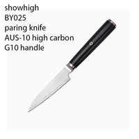 Couteau de chef en acier AUS-10, couteau Santoku, couteau Nakiri, couteau utilitaire, couteau à éplucher avec manche en bois, coffret cadeau BY025-37