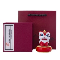 Ornement rotatif créatif tête de lion style chinois, décoration de table à thé, figurine de thé, artisanat, cadeau d'anniversaire