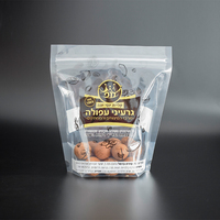 LT Imprimante personnalisée refermable Fermeture à glissière givrée Plastique Alimentaire Snack Café Fruit Transparent clair Front Stand up Pouch Bag Packaging