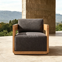Mesa de Madera de Teca Resistente para Jardín, Muebles de Sofá para Exteriores, Diseño Oriental Clásico