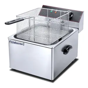 Commerical Kitchen Equipment Counter Top Stainless Steel Electric Single Tank Single Basket Chips Deep Fryer