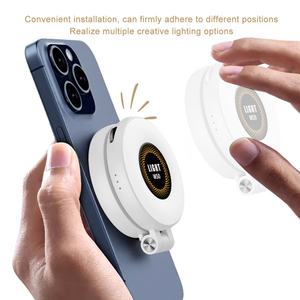 Mini <span class=keywords><strong>anneau</strong></span> <span class=keywords><strong>lumineux</strong></span> LED pliable magnétique pour téléphone, idéal pour l'enregistrement, le maquillage, les vidéoconférences et les vlogs, compatible avec tous les téléphones - Product Image 3