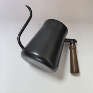Cafetera de acero inoxidable 304 con revestimiento de teflón, cafetera de goteo con mango de madera, cafetera doméstica de boca estrecha para goteo. - Product Image 6