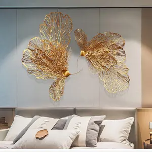 46x70cmゴールドドロップシッピング製品バタフライデザイン壁掛け装飾メタルバタフライアートアイアン家の装飾リビングルーム