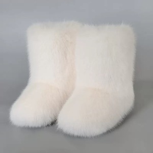 Bottes basses pour femmes en fourrure moelleuse de luxe, tendance automne-hiver, bottes courtes en peluche - Product Image 2