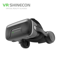 VR Shinecon New Suit 7 Inch Smartphone 3D Video VR Headset untuk Film & Game Lensa Anti-distorsi 42mm Kacamata VR
