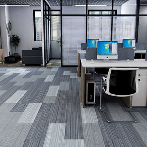 Dalles de moquette modernes à motif puzzle carré, en nylon coloré à boucles, avec support en PVC, pour bureaux et espaces commerciaux, vente en gros usine - Product Image 3