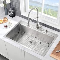 Évier de cuisine 30*18 à encastrer sous plan, poste de travail, acier inoxydable de calibre 16, évier simple profond avec planche à découper