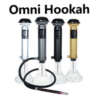 Chicha électronique Omni Hookah, version améliorée, développement exclusif, bouton tactile, éclairage LED, corps en aluminium, chicha en métal