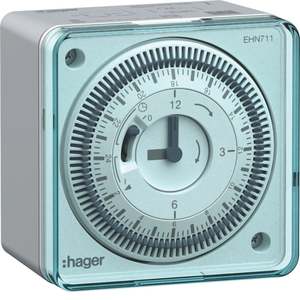 EHN711 Personalizzabile con Timer Giornaliero Hagers EH711 72x72 con Riserva 1SC 13 - Product Image 1