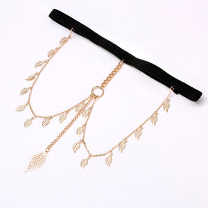 Chaîne de corps tendance pour femme, en alliage doré, chaîne de cuisse, bijou de fête, anneau de jambe élastique, décor à pampilles multicouches - Product Image 5