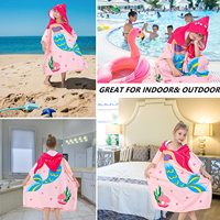 Maillots de bain pour garçons et filles, cape avec sac à cordon, grand bain à thème requin blanc, Poncho à capuche pour enfants, serviette de plage