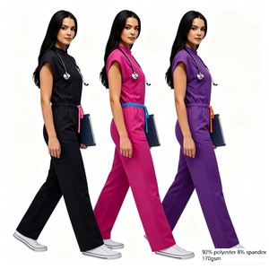 Abbigliamento da Lavoro Traspirante per Infermieri e Assistenti Medici, Tuta Classica 1 Pezzo per Estetiste, 42388 Body con Zip - Product Image 1