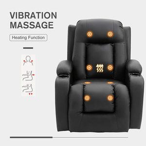 Sillón Reclinable Moderno VANBOW con 8 Puntos de Calor y Movimiento Extensible para Sala de Estar, Cuero Sintético 1292, Sillón Reclinable de Cuero 1292 - Product Image 3