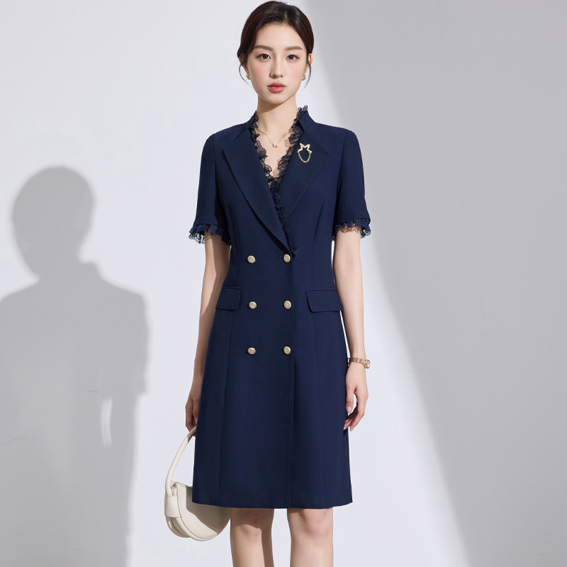 Navy blue dress brooch