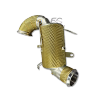 Collecteurs d'échappement isolés dorés SS304 sans voyant de panne de moteur pour Mercedes-Benz AMG A45 CLA45 2.0T 2019-2023 (tuyau de décharge)