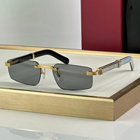 Gafas de Sol Retro sin Marco para Hombre y Mujer con Lentes de Corte Diamante, Protección UV400, Diseño Lujoso y Moderno