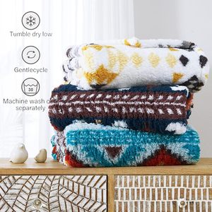 Manta de Sherpa bohemio de fábrica de China, manta de Navidad de tamaño King para invierno, manta gruesa de tiro <span class=keywords><strong>azteca</strong></span> bohemio, tamaño King - Product Image 5