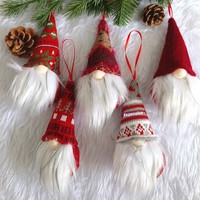 Neue grenzüberschreitende Weihnachtsdekoration: Handgefertigter gesichtsloser Weihnachtsmann-Anhänger, Baumschmuck, kleines Hängemodell WT025-M