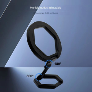 Support de téléphone portable pliable en alliage de zinc, forme hexagonale, forte aspiration magnétique, rotation à 360 degrés, support portable avec <span class=keywords><strong>anneau</strong></span> - Product Image 6