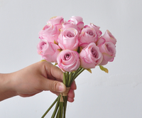 Bouquet de roses artificielles Vcare en soie – Fait main, toucher naturel, design floral moderne pour mariage, décoration intérieure et accessoires photo