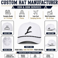 Casquette de golf personnalisée à 5 panneaux blanche avec broderie 3D et panneaux perforés au laser pour le sport, OEM ODM, vente en gros