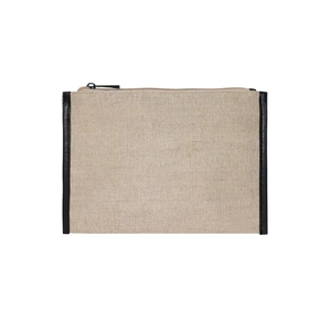 Bolso de Hombro Práctico con Bolsillo con Cremallera para Compras, Playa, Bolsa Pequeña, Ecológico, Grande, de Yute, Algodón - Product Image 4