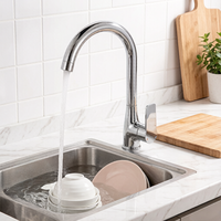 Robinet de cuisine principal en alliage de zinc au design moderne, anti-éclaboussures, avec noyau en céramique, idéal pour les cuisines d'hôtels et d'appartements