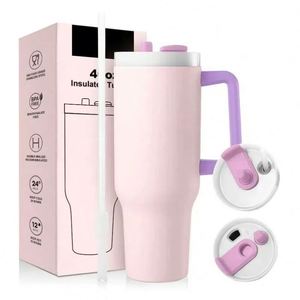 BPA Free Double Wall Vacuum Cups <b>With</b> Logo Custom Logo Printed <b>Flask</b> Mugs 40Oz Tumbler <b>With</b> Handle - Product Image 1