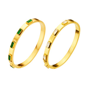 Multiple Styles 18K PVD Gold Plated Stainless Steel <b>Bangles</b> Bracelet <b>for</b> Women | Waterproof, Hypoallergenic & Non-Fading - Product Image 1