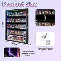 Vitrine murale noire pour 35 cartes gradées avec éclairage LED, verrouillable, pour collectionneurs de cartes sportives