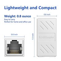 Konektor RJ45 Female to Female Inline Coupler Cat5e Cat6 UTP Ethernet Cable Extender Adapter Joiner untuk Koneksi Jaringan LAN