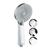 Chrome Pluie 11cm 3 Réglage de la pulvérisation Pommeau de douche ABS de haute qualité Douche de pluie de style moderne à haute pression avec support de tuyau