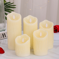 Luz de vela Led sin llama con batería Pilar de cera Real personalizada para decoración navideña