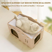 Nouvelle maison pour chat en forme de rectangle blanc, design mignon, maison pour chat d'intérieur et d'extérieur, respectueuse de l'environnement, résistante à l'adhérence, résistante à l'usure