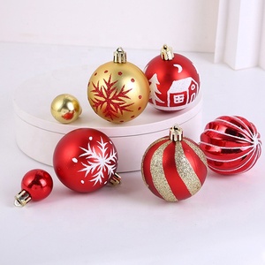Venta al por mayor juego de bolas de Navidad árbol de Navidad Bola de adorno decoración colgante blanco <span class=keywords><strong>rojo</strong></span> BOLA DE Navidad - Product Image 4