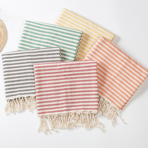 Toalla de Playa de Algodón Estilo Turco Personalizada al por Mayor, Toallas de Piscina a Rayas con Borlas e Impresión de Logotipo, Venta Caliente, Precio Económico de Exportación - Product Image 4
