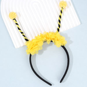 Bandeau de cheveux en forme d'abeille et de <span class=keywords><strong>coccinelle</strong></span> de dessin animé chinois avec longues antennes, bandeau uni, couronne de fleurs pour filles, enfants, accessoires de cosplay - Product Image 5