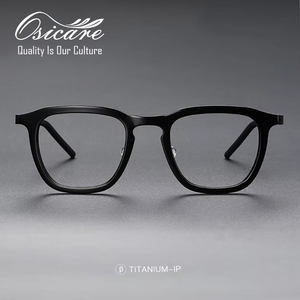 Lunettes en Titane de Luxe Marque de Luxe Lunettes Personnalisées Lunettes Rétro Lunettes Optiques Acétate Titane Montures de Lunettes pour Hommes - Product Image 4