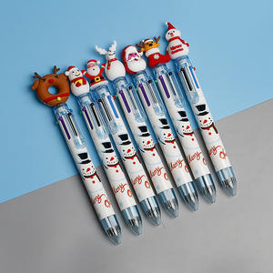 New Christmas Cartoon Head Santa Claus Elk Multi-<b>color</b> Press Creative Ledger <b>Pen</b> 6-<b>color</b> Press Ballpoint <b>Pen</b> - Product Image 6
