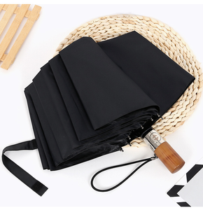YB Nueva compra a granel mango de <span class=keywords><strong>madera</strong></span> diseñador auto sombrilla paraguas personalizado compacto lluvia automático a prueba de viento <span class=keywords><strong>3</strong></span> paraguas plegable - Product Image 3