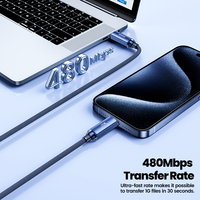 Kabel Pengisian Cepat USB-C Toocki 240W dengan TPE & Anyaman Nilon untuk Ponsel & Tablet IOS 2m