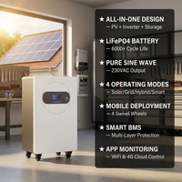 Système de stockage d'énergie tout-en-un sur roues Aibei TTEV3.6K/24V+7KWh 24V 7KWh 7kW 100Ah avec onduleur, 67kg, en acier galvanisé blanc