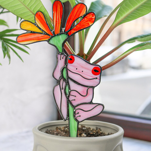 Décoration de Jardin en Verre Teinté Faite à la Main : Grenouille, Piquet de Jardin, Pot de Fleurs, Art Déco, Idée <span class=keywords><strong>Cadeau</strong></span> Fête <span class=keywords><strong>des</strong></span> Mères - Product Image 4