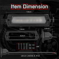 2 pièces, feux de recul universels externes à LED de 7,8 pouces, montage encastré, faisceau diffusé blanc de 60 W, pour voitures