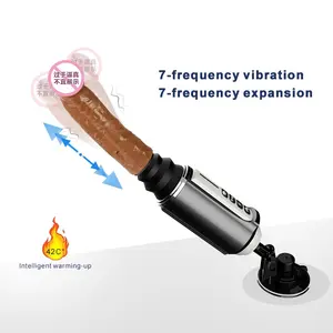 7 modes de poussée rechargeables avec base d'aspiration et godes en silicone chauffants Sex Machine Pénis réalistes Sex toys pour femme %