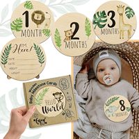 Cartes de jalons mensuels en bois pour bébé avec panneau d'annonce, cadeaux de grossesse et de baby shower, accessoires de photographie pour nouveau-nés