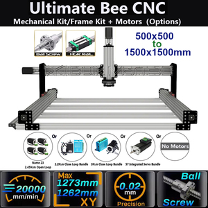 10% de Descuento Kit Mecánico/Estructura CNC Ultimate Bee de BulkMan3D, Tamaños 5050~1500mm, con Husillos de Bolas SFS1210, Rieles <span class=keywords><strong>HGR</strong></span> y Driver para Router de Madera - Product Image 1