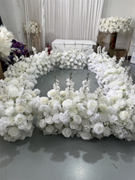 IFG Groothandel Zijde Kunstmatige Zuiver Witte Bloemloper voor Bruiloft, Thanksgiving, Feest, Huisdecoratie - Handgemaakt